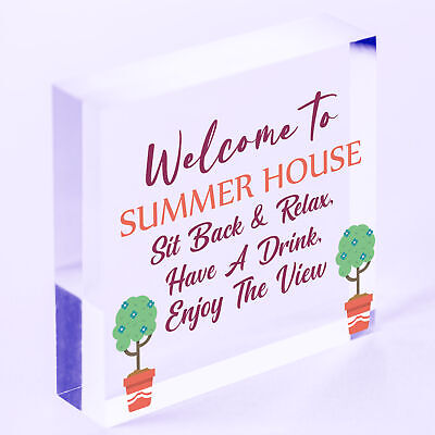 Welcome Signs For Summerhouse Hanging Wall Garden Plaque New Home Gift