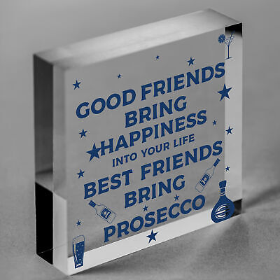 Best Friend Prosecco Friendship Birthday Wooden Heart Alcohol Garden Sign Gifts