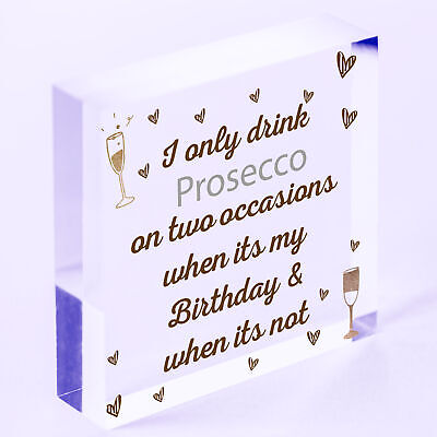 Prosecco Wood Heart Friendship Wall Plaque Sign Funny Birthday Gift Alcohol