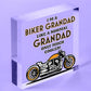 Biker Grandad Hanging Heart Plaque Sign Funny Motorcycle Gift Cool GRANDADS