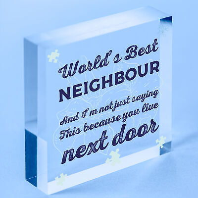 Christmas Best Neighbour Gifts Wooden Heart Keepsake Friendship Thank You Plaque