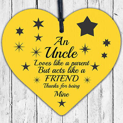 Uncle Friendship Gifts Brother Wooden Heart Sign Birthday Christmas Gift Present