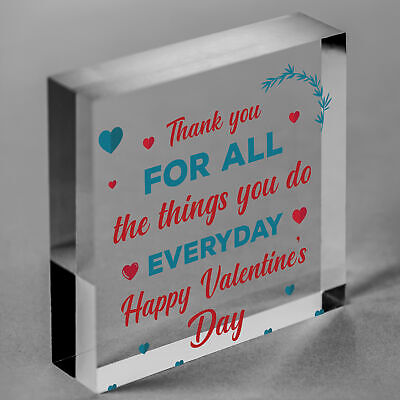 Valentines Day Gift Engraved Heart THANK YOU Gift For Boyfriend Girlfriend