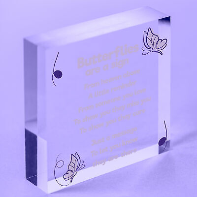 Butterfly Memorial Bereavement Family Mum Dad Nan Grandad Love Plaque Sign