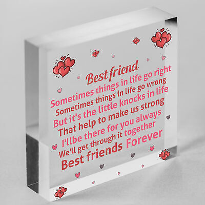 Best Friends Forever Friendship Hanging Heart Special Love Gift BFF Sign Present