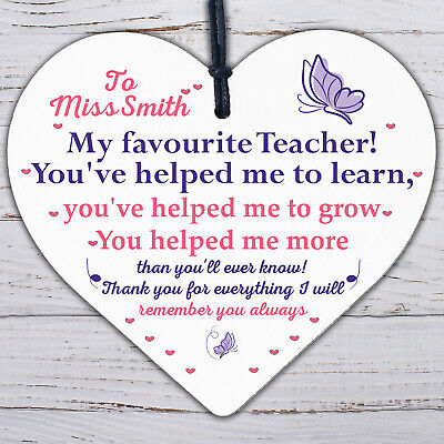 Teacher Gifts Wooden Heart Thank You Gift For Teacher Assistant Mentor Gift