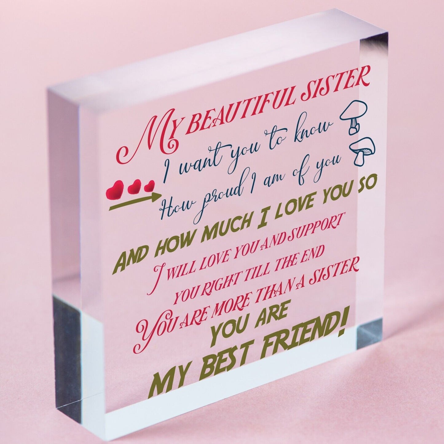 Sister Birthday Card Gift Plaque Sister Gifts For Christmas Best Friend Keepsake