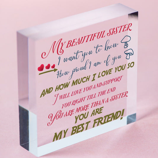 Sister Birthday Card Gift Plaque Sister Gifts For Christmas Best Friend Keepsake