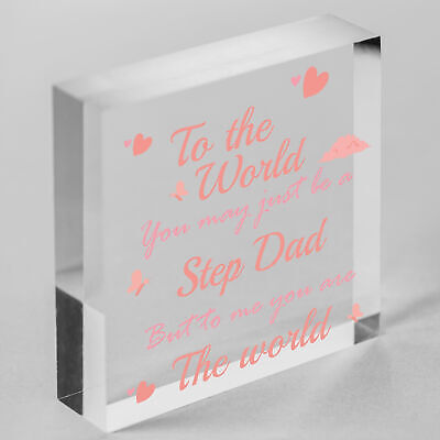 Step Dad Daddy Gifts Christmas Birthday Wooden Heart Plaque Sign Gift Keepsake