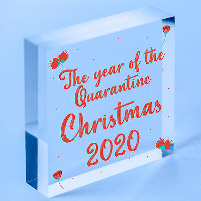 Quarantine 2020 Memory Christmas Tree Bauble Engraved Heart Xmas Decoration