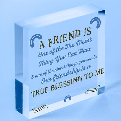 THANK YOU Gift Plaque For Best Friend Birthday Christmas Keepsake Gift For Her