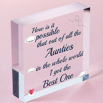 Auntie Gifts For Birthday Christmas Wooden Heart Auntie Decoration Card Plaque