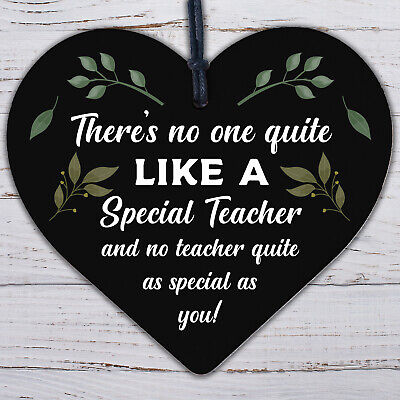 Special Teacher Wood Heart Thank You Gift Teaching Assistant Nursery Leaving