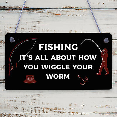 Gone Fishing Sign Plaque Funny Fishing Gifts For Men Man Cave Shed Garage Plaque