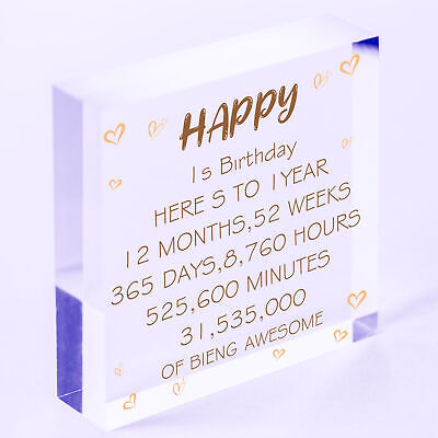 1st 2nd 16th 18th 21st Birthday Gift For Daughter Son Baby Birthday Card Wood