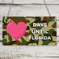 Chalkboard Holiday Countdown To FLORIDA America USA Hanging Sign Gift For Friend