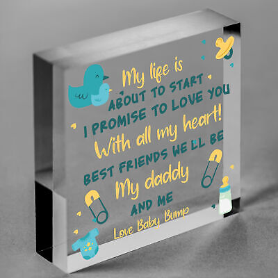 Dad Birthday Christmas Gifts Wooden Heart Daddy To Be Gifts From Bump Keepsake