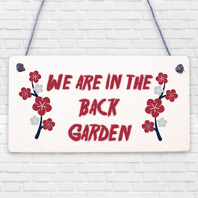 Back Garden Signs Hanging Door Wall Plaque Welcome Sign Home Decor Family Gift