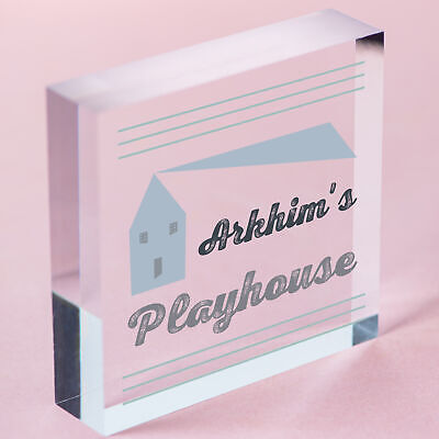 Childs Playhouse Sign Personalised Garden Shed Hanging Sign Son Daughter Gift