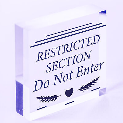 Restricted Section Do Not Enter Wizardry Hanging Plaque Magic Gift Sign