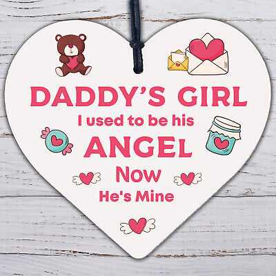 Daddy's Girl Wooden Heart Grave Memorial Father's Day Bereavement Sign Plaques