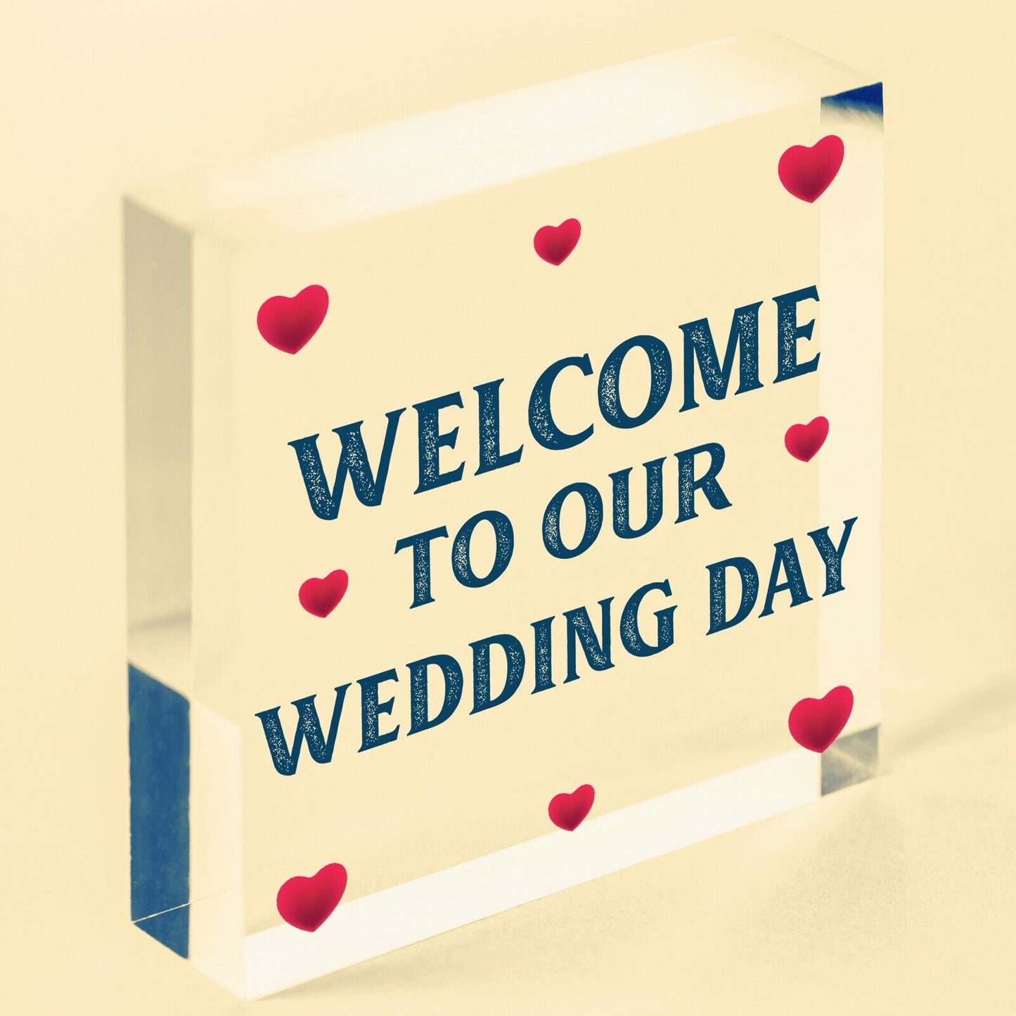 Welcome To Our Wedding Day Hanging Decor Plaque Guest Entrance Greeting Sign