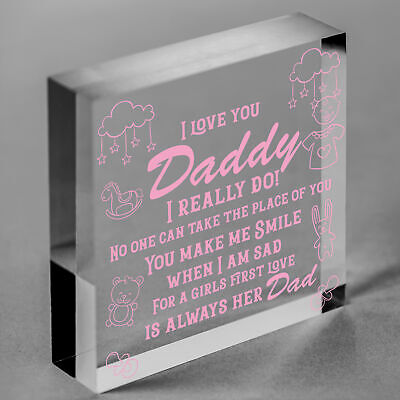 Bump Gifts Wooden Heart Dad Daddy Father Baby Son Daughter Card Thank You Gift