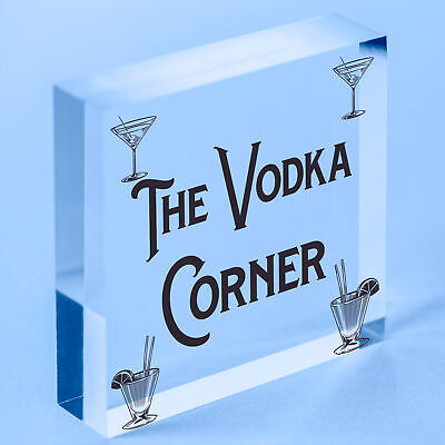 Vodka Corner Garden Shed Sign Kitchen Plaque Funny Alcohol Home Bar Pub Sign