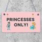 Princesses Only Plaque Door Nursery Bedroom Sign Baby Girl Fairytale Decor Gifts