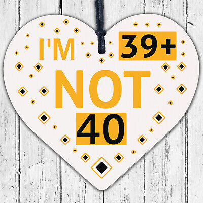 Rude 40th Birthday Decoration Wooden Heart Funny Novelty Gift For Friend Men