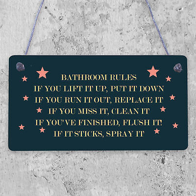 Bathroom Rules Sign Marble Theme Home Decor Bathroom Toilet Sign Home Gift