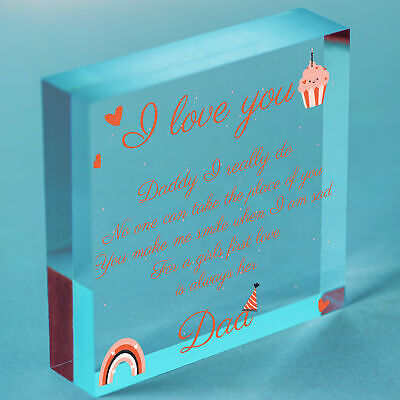 Dad Gifts From Daughter From Son Hanging Wooden Heart Daddy Birthday Card Gifts