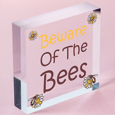 Beware Bees Apiarist Hive Business Garage Wooden Hanging Plaque Bee Sign Gift