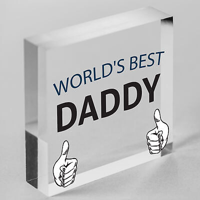 World's Best Daddy Hanging Plaque Sign Fathers Day Gift Cute Dads Love Present