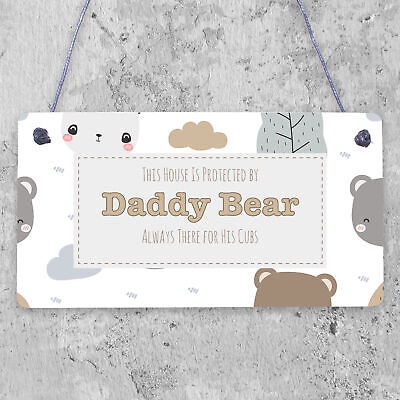 Daddy Bear There For His Cubs Father's Day Hanging Plaque Dad Grandad Gift Sign