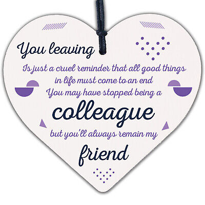 Colleague Gift Friendship Friend Wood Heart Plaque Leaving Office Gift Thank You