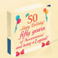 50th Birthday Gifts For Men Women Wood Heart Funny 50th Birthday Decorations