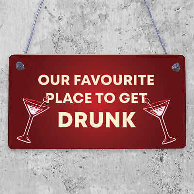 GET DRUNK HERE Home Bar Sign Man Cave Kitchen Wall Plaque FRIEND GIFT For Men