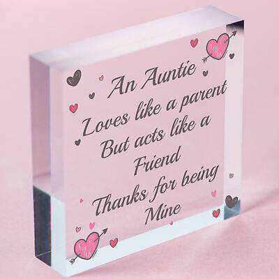 Auntie Gifts Friendship Sister Birthday Christmas Gifts Wooden Heart Sign Plaque