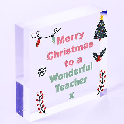 Christmas Gift For Wonderful Teacher Wood Heart Thank You Christmas Bauble