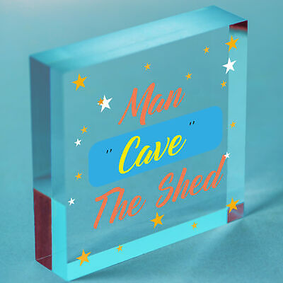 Man Cave AKA The Shed Novelty Wooden Hanging Plaque Sign Husband Boyfriend Gift