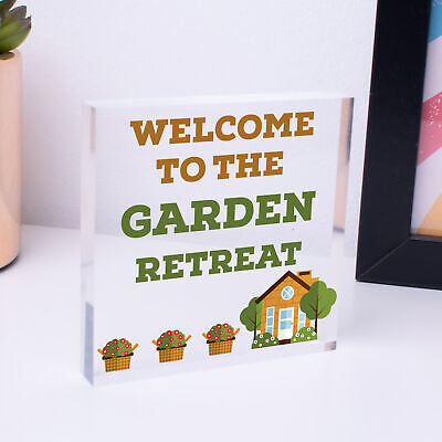 Garden Retreat Sign Engraved Garden Shed Summer House Sign Gift For Her