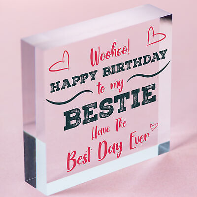 Birthday Friendship Best Friend Gift Wooden Heart Plaque Thank You Sign Keepsake