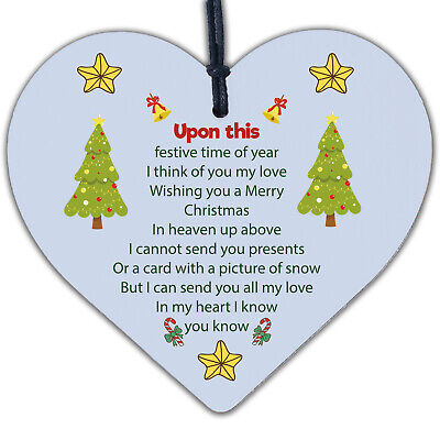 Memorial Christmas Tree Decoration Bauble Xmas Gift Wooden Rememberance Sign