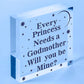 Will You Be My Godmother Plaque Godmother Wood Heart Godmother Asking Request