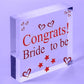 Congrats Bride To Be Hen Party Gift Wooden Engagement Wedding Friendship Gift