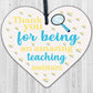 Amazing Teacher Teaching Assistant Leaving Gift Wooden Heart Plaque Thank You