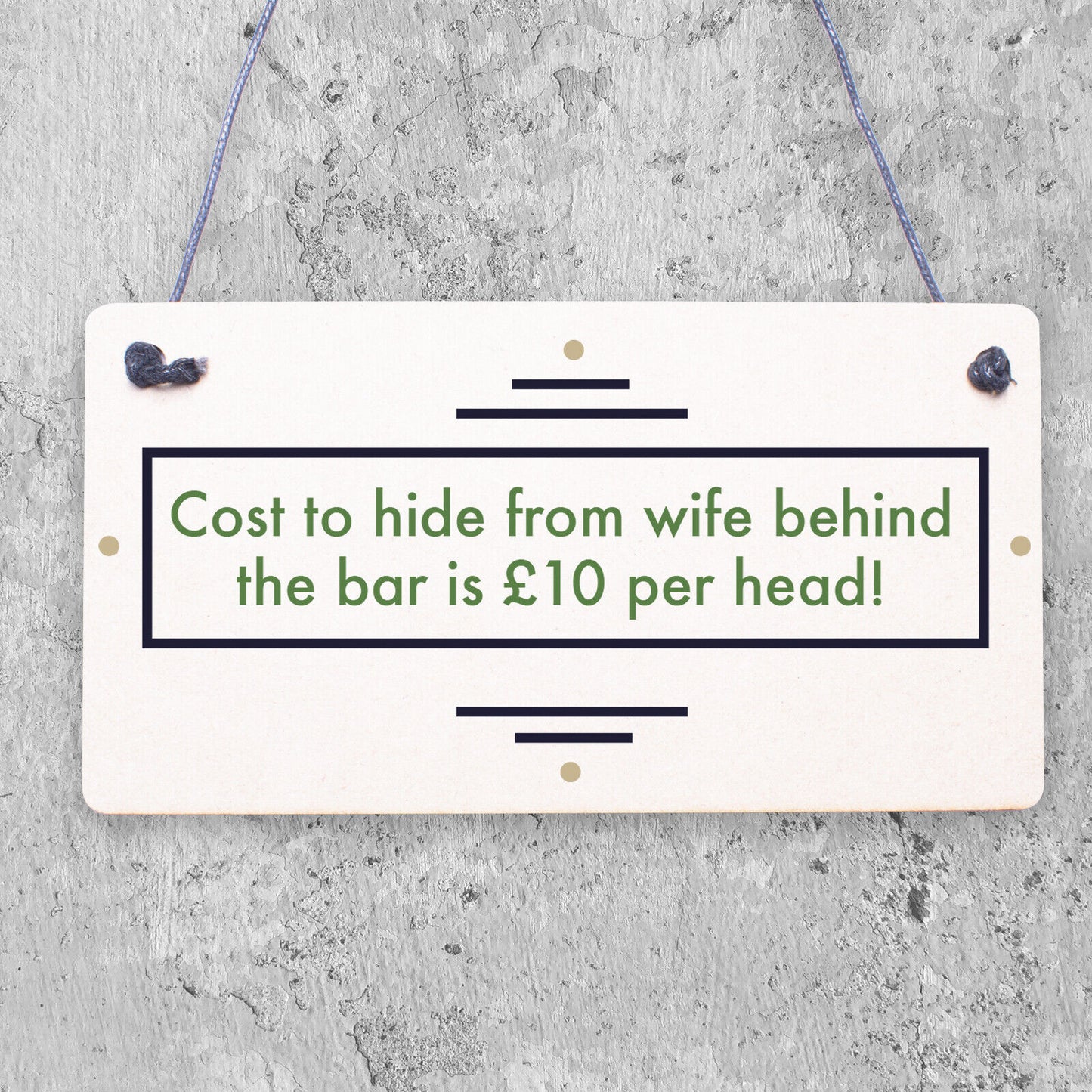 Gifts For Him Funny Man Cave Hiding From Wife Sign Pub Bar Plaque Dad Birthday