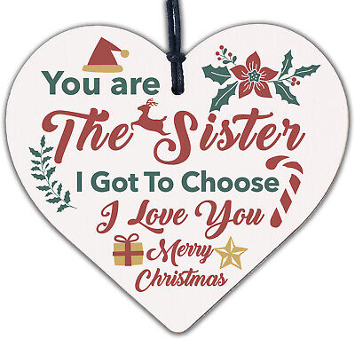 Sister I Got To Choose Plaque Best Friend Christmas Gift Heart Friendship Sign