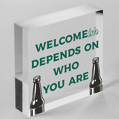 Funny Bar Welcome Sign Novelty Man Cave Gifts Home Bar Decor Garden Gifts